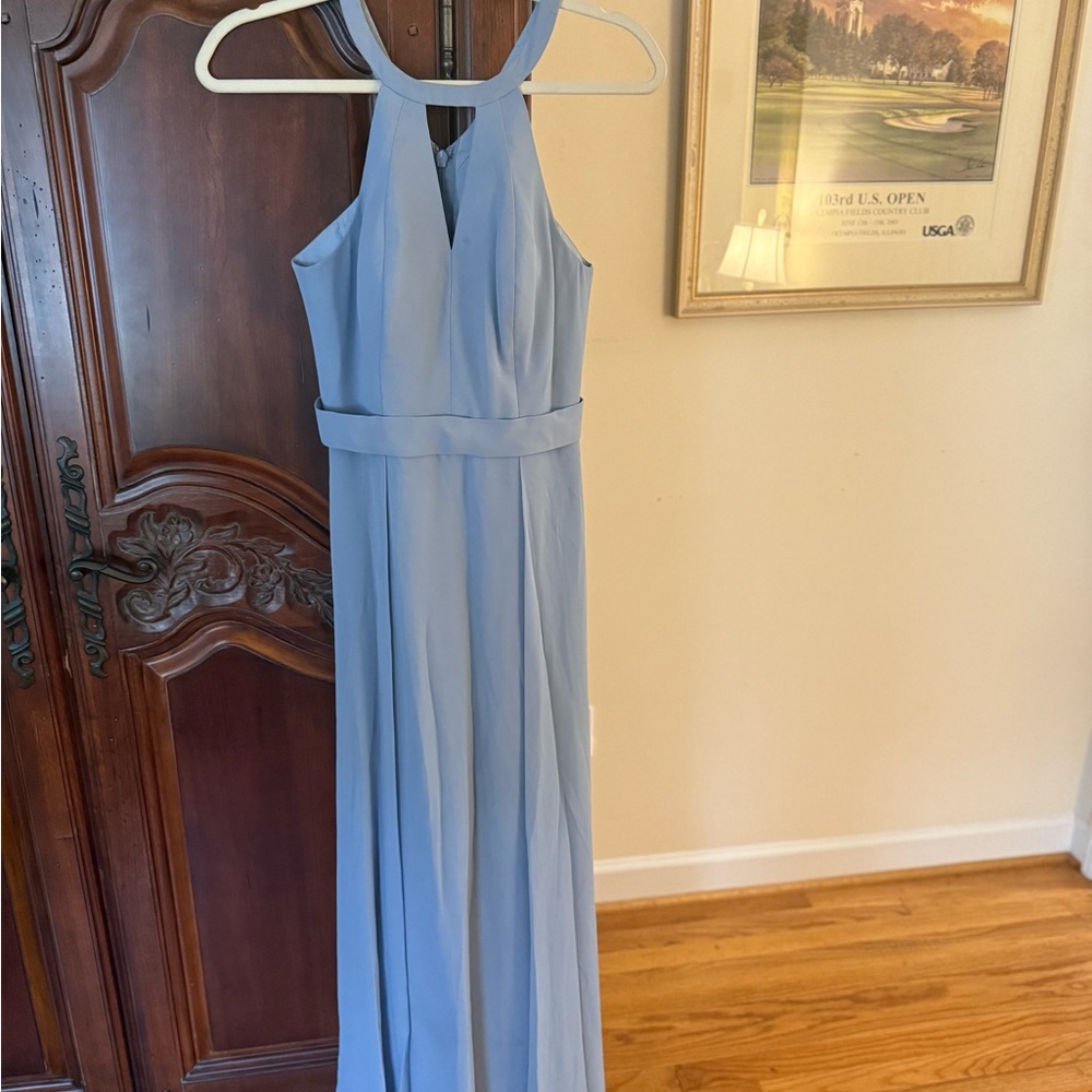 Elegant Blue Sleeveless Dress